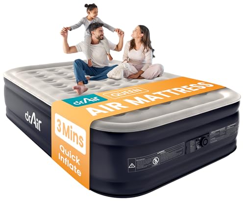 Dr. Air Queen 18" Raised Air Mattress with Built-in Pump