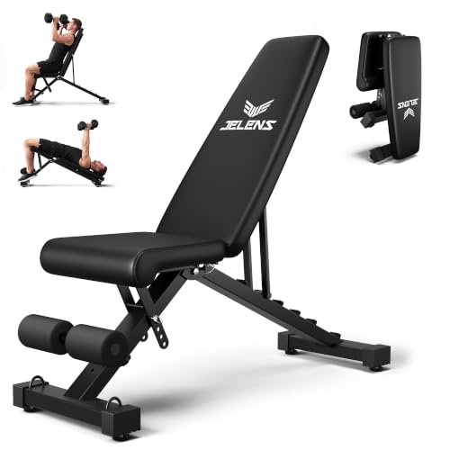 JELENS WB01 Adjustable Weight Bench, 1000lbs Foldable