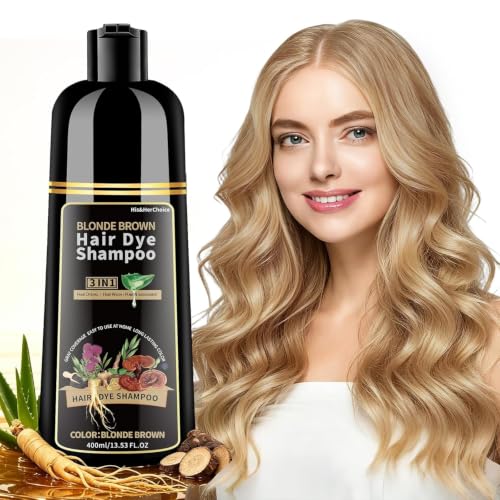 Blonde Brown Hair Dye Shampoo, 3-in-1 Gray Coverage