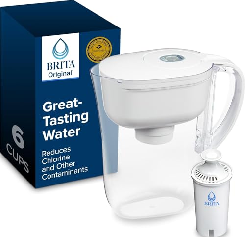 Brita Small 6-Cup Water Filter Pitcher, White
