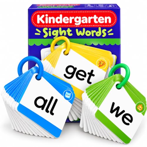 120 Sight Words Flash Cards Kindergarten with Rings
