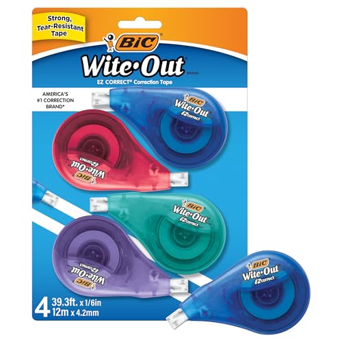 BIC Wite-Out EZ Correct Correction Tape, 4-Pack