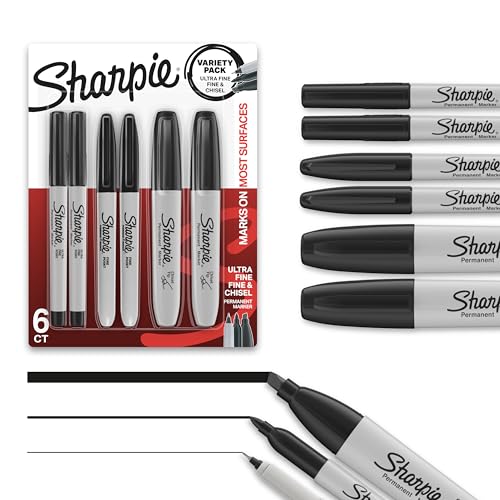 Sharpie Permanent Markers Variety Pack, 6 Count