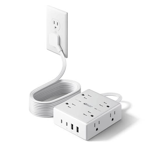 SUPERDANNY 10Ft Extension Cord with Surge Protector