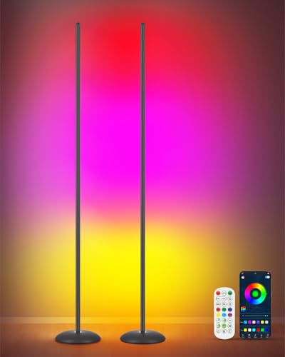 Vexinat LED Corner Floor Lamp 2-Pack Smart RGB