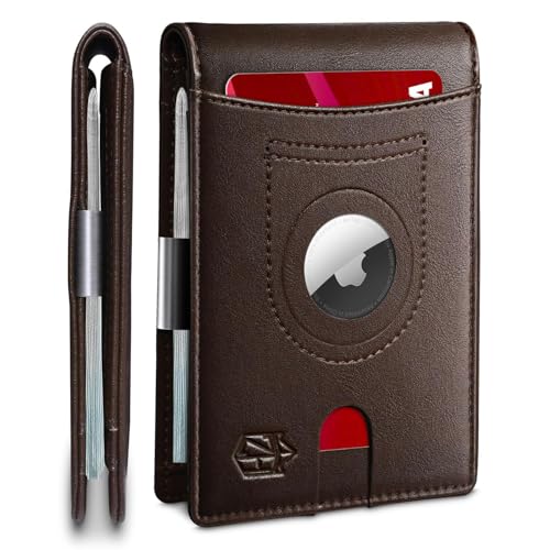Zitahli Slim RFID Blocking Wallet with AirTag Money Clip