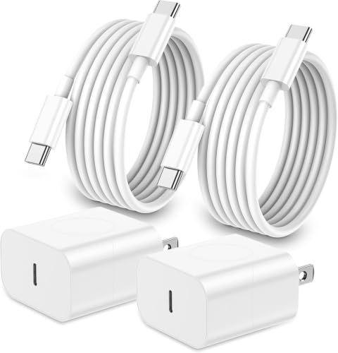 20W USB-C Fast Charger 2-Pack with 6FT Cable
