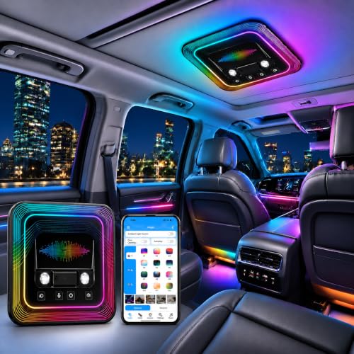 DIICRIN Smart RGB Car Dome Reading Light with App Control