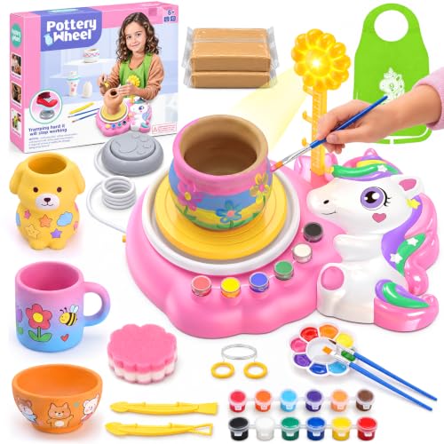 Electric Pottery Wheel for Kids, Unicorn Design with Foot Pedal