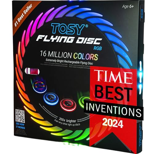 TOSY Flying Disc with 108 RGB LEDs, Rechargeable