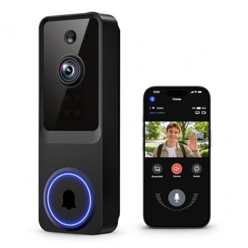 Vykanox Wireless Video Doorbell Camera, Battery Powered