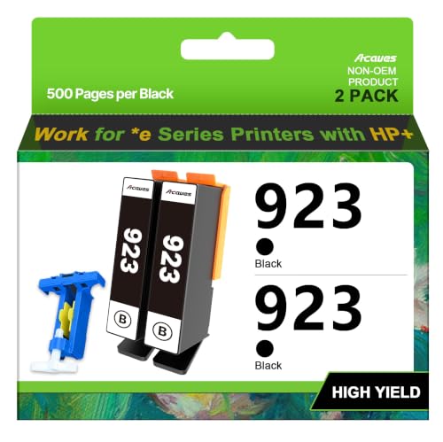 HP 923 Black Ink Cartridges, 2-Pack