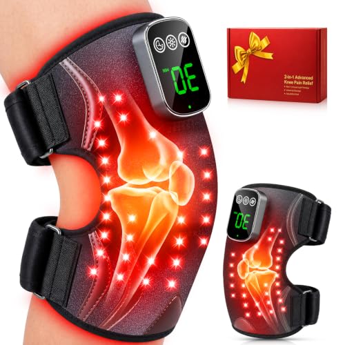 Red Light Therapy Knee Massager with Heat & Vibration