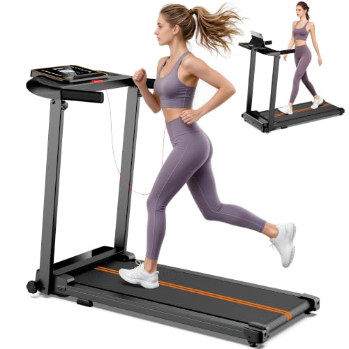 Foldable Under Desk Walking Pad Treadmill with Handle Bar