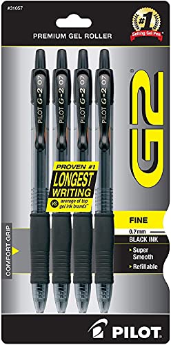 Pilot G2 Gel Pens, Fine Point 0.7mm, Black, 4-Pack Deal on DealUpdates