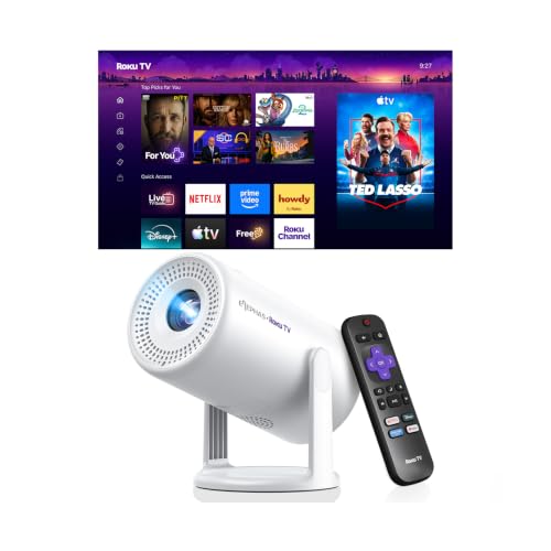 ELEPHAS Roku TV Smart Projector, Portable w/ WiFi & Bluetooth