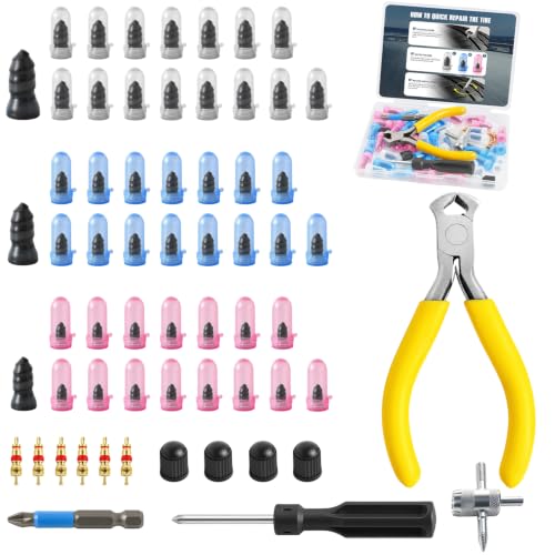 60 PCS Tire Repair Kit with Screw Type Plugs