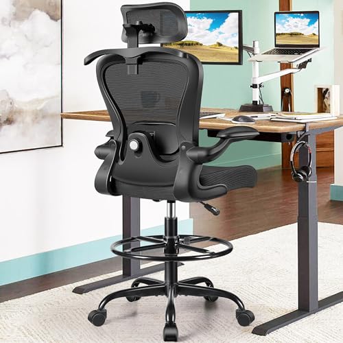AtHope Tall Drafting Chair with 3D Lumbar Support