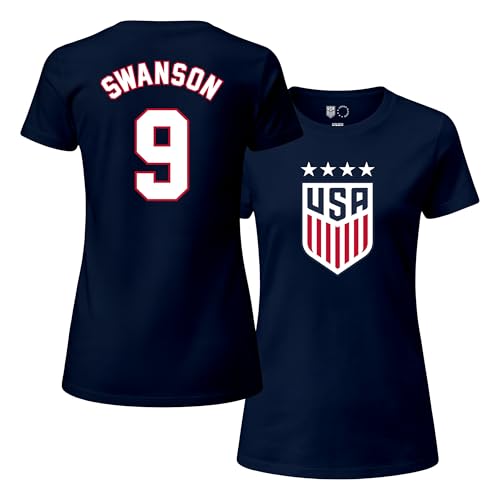 Icon Sports USWNT Mallory Swanson 4 Star T-Shirt, Navy Medium