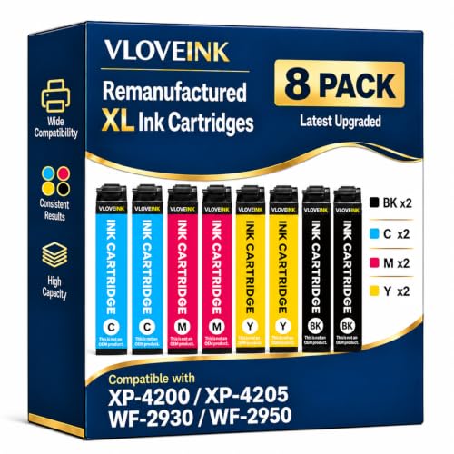 VLOVEINK 232XL Remanufactured Ink Cartridges 8-Pack