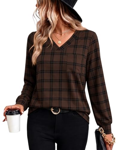 Women's Long Sleeve Boho V-Neck Blouse