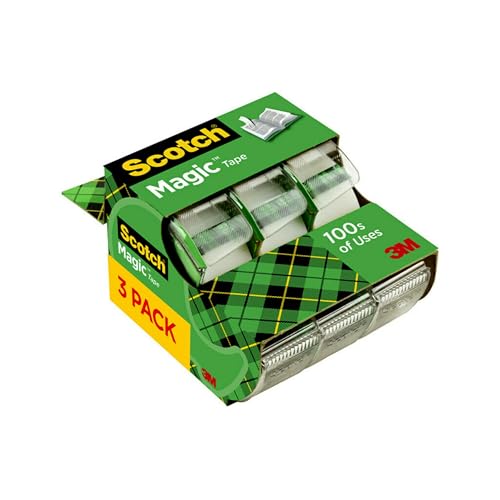 Scotch Magic Tape, 3 Rolls, 3/4 x 300 Inches