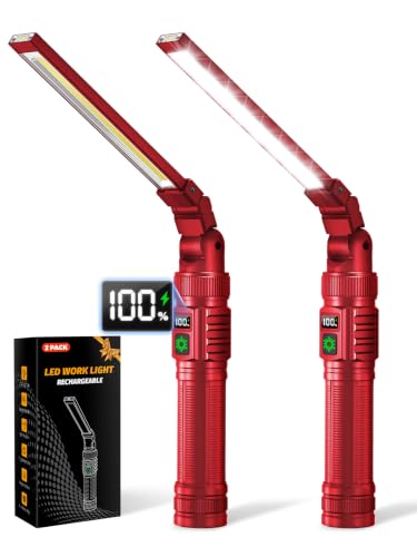 2Pack Magnetic Rechargeable LED Work Light