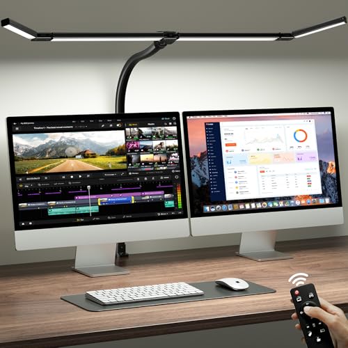 42" Desk Lamp with Clamp, 1800LM 4-Panel LED