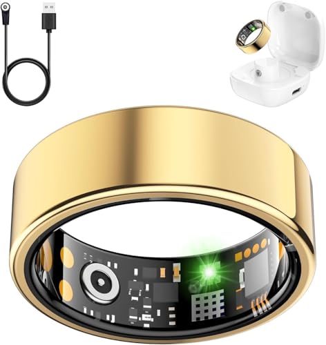 Smart Ring Fitness Tracker with Heart Rate & Sleep Monitor, Gold 7#