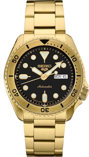 SEIKO SRPK18 Automatic Watch - 5 Sports, Gold & Black
