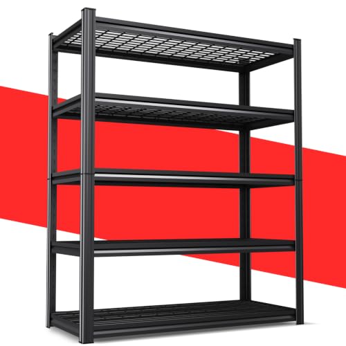 5-Tier Adjustable Metal Garage Shelving Unit 71x35x16