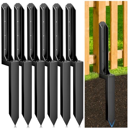 6 Pack Heavy Duty Steel Fence Post Repair Anchors