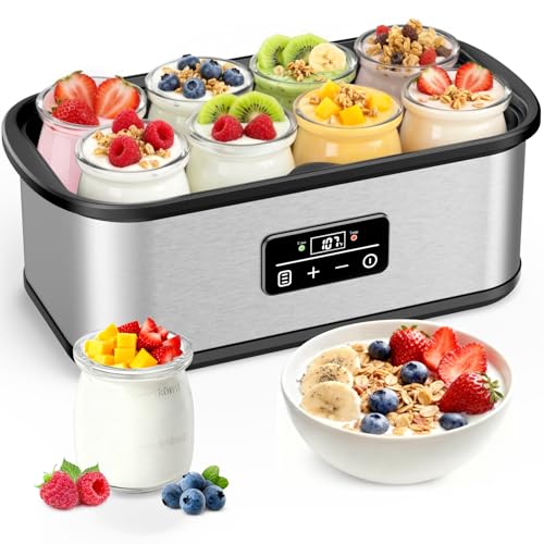 Yogurt Maker Machine with 8 Glass Jars & Temperature Control