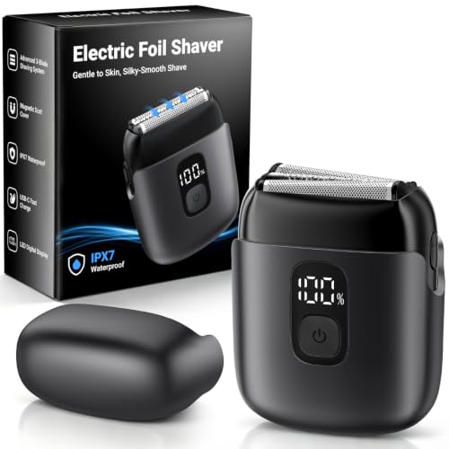 Mini Cordless Foil Shaver, USB-C Charging, IPX7 Waterproof