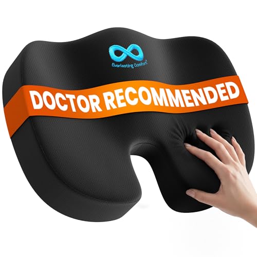 Everlasting Comfort Memory Foam Seat Cushion - Tailbone & Sciatica Relief