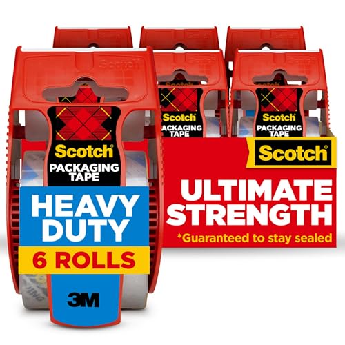 Heavy Duty Packing Tape, 1.88in x 800in, 6 Rolls