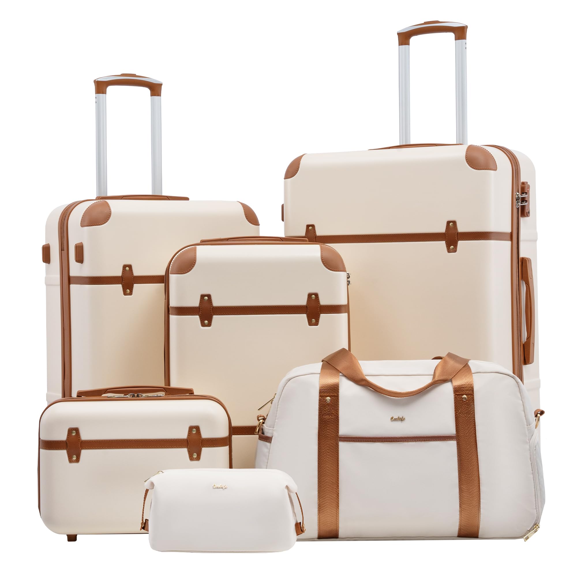 Coolife 3-Piece Hardshell Spinner Luggage Set