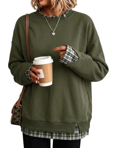 RICHSTORY Oversized Sweatshirt Women Long Sleeve Green 2XL