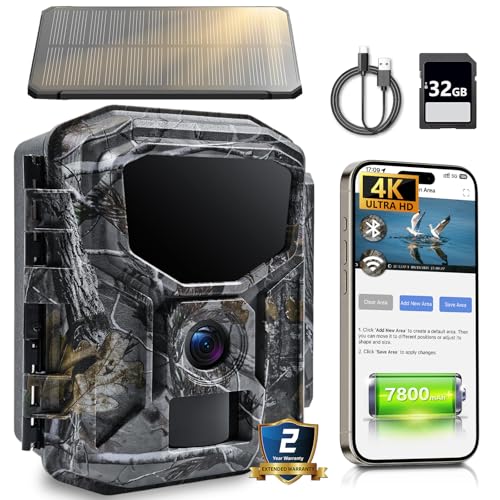 4K 60MP Solar WiFi Trail Camera with Night Vision