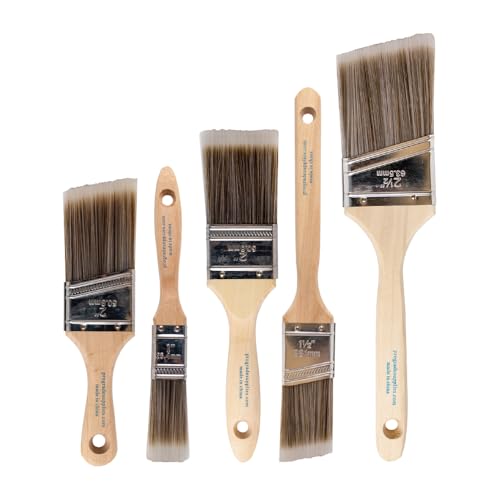 Pro Grade Paint Brush Set, 5-Piece for Walls, Trim & Stain
