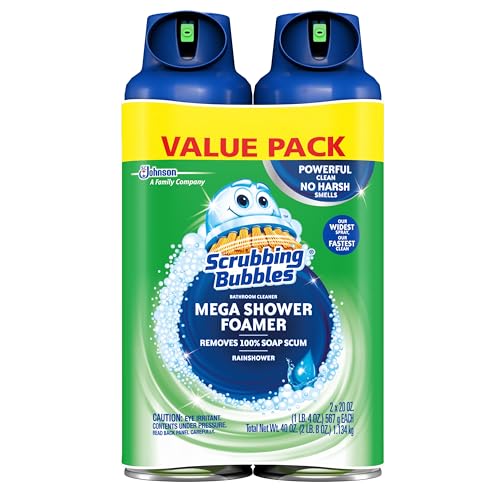 Scrubbing Bubbles Mega Bathroom Shower Foamer, Rainshower, 20oz (2-Pack)