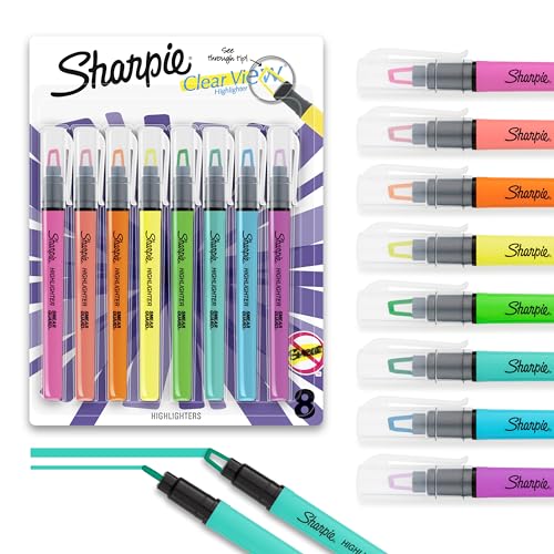 Sharpie Clear View Highlighter Sticks, 8-Pack Assorted