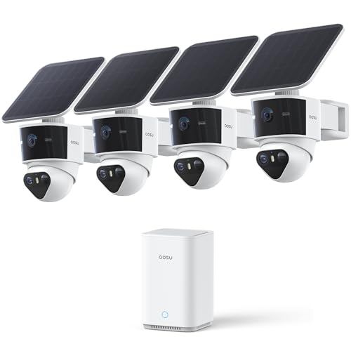 T2 Pro 3K Dual Cam Solar Security System, 4-Pack
