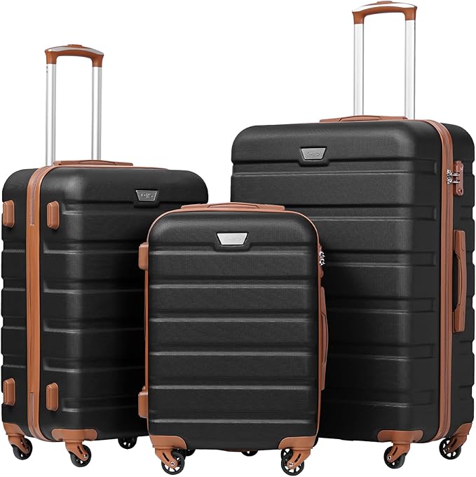 Coolife 3-Piece Luggage Set with Spinner Wheels