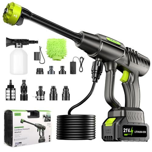 YKYI Cordless Pressure Washer 1200 PSI with 6-in-1 Nozzle