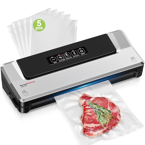 Bonsenkitchen Vacuum Sealer Machine, Multiple Modes, Silver