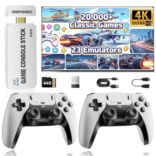 Retro Gaming Console with 20,000+ Games, 4K HDMI, Dual Controllers
