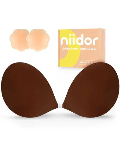 Niidor Adhesive Strapless Silicone Bra Reusable Multiple Colors