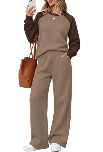OFEEFAN Comfy Sweat Set 2-Piece Khaki L