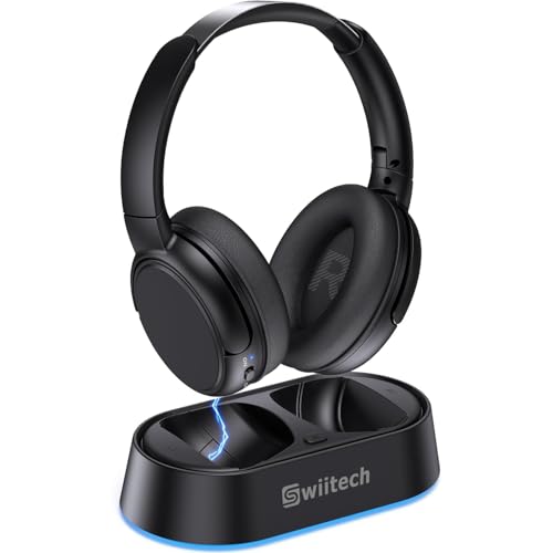 Wireless Over-Ear TV Headphones with Charging Dock